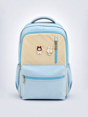 Mulberro Kids Bear & Bunny School Backpack – Light Blue - School Bag