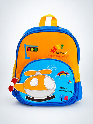 Mulberro Kids Helicopter 3D Backpack – Blue & Orange School Bag for Toddlers & Kids - School Bag