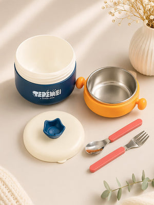 Mulberro Kids Insulated Stainless Steel Lunch Bowl | Hot Water Warm-Keep | Fork & Spoon Included - Baby Food & Storage