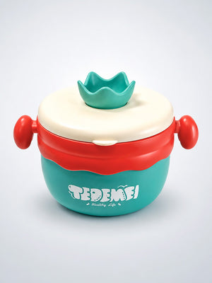 Mulberro Kids Round Insulated Lunch Bowl | Stainless Steel | Double-Layer | Fork & Spoon Included - Baby Food & Storage