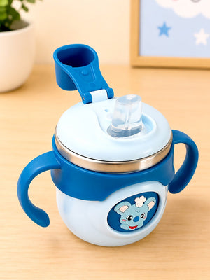Mulberro Koala Stainless Steel Sipper Bottle for Babies & Toddlers — 250ml | Spill-Proof Spout & Flip-Top Straw - Water Bottle