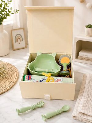 Mulberro Little Foodie | Annaprashana Ceremony | Baby Boy Boy Set | 7-Piece Silicone Feeding Set | Gift box | 0-24 Months - Gift Box