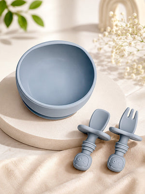 Mulberro Little Foodie | Annaprashana Ceremony | Baby Boy Gift Set | 11-Piece Silicone Feeding Set | Cane Basket | 0-24 Months - Gift Box