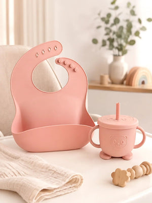 Mulberro Little Foodie | Annaprashana Ceremony | Baby Girl Gift Set | 11-Piece Silicone Feeding Set | Cane Basket | 0-24 Months - Gift Box