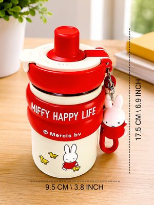 Mulberro Miffy Happy Life Kids Stainless Steel Tumbler — 480ml | Dual Lid, Infuser & Miffy Charm - Water Bottle