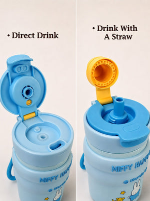 Mulberro Miffy Happy Life Kids Stainless Steel Tumbler — 480ml | Dual Lid, Infuser & Miffy Charm - Water Bottle