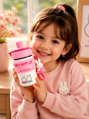 Mulberro Miffy Happy Life Pink Kids Tumbler — 480ml | Dual Lid, Infuser & Miffy Charm - Water Bottle
