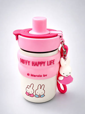 Mulberro Miffy Happy Life Pink Kids Tumbler — 480ml | Dual Lid, Infuser & Miffy Charm - Water Bottle