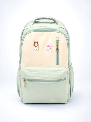 Mulberro Mint Green Kids School Backpack with Cute Pins – Spacious & Lightweight - School Bag