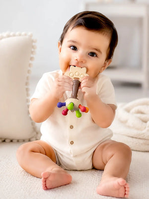 Mulberro Mulberry Baby Teether Rattle | Multi-Textured Sensory Toy | Teething Relief for Infants - Teether