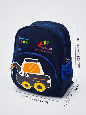 Mulberro Navy Blue 3D Excavator Kids Backpack for Toddlers & Boys - School Bag