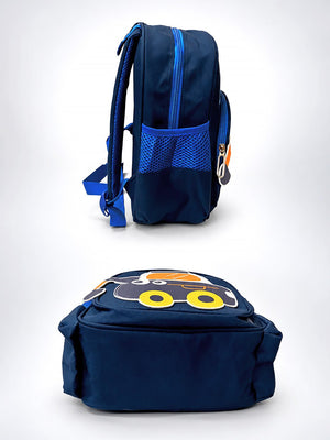 Mulberro Navy Blue 3D Excavator Kids Backpack for Toddlers & Boys - School Bag
