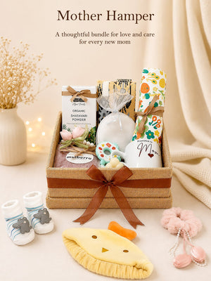 Mulberro New Mom | Postpartum Care | 15-Piece Jute Box Gift Hamper - Gift Box