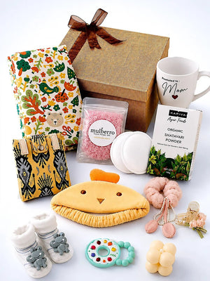 Mulberro New Mom | Postpartum Care | 15-Piece Jute Box Gift Hamper - Gift Box