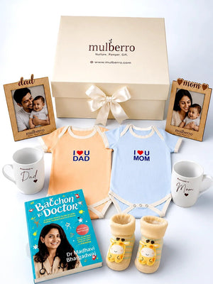 Mulberro New Parent | Baby Shower | 10-Piece Ribbon Box Gift Hamper - Gift Box