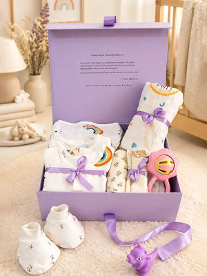 Mulberro Newborn | Exclusive Muslin Cotton |17-Piece Gift set | Gift Box | Unisex | 0–6 Months - Gift Box