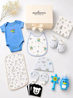 Mulberro Newborn | Growing Baby | Naming Ceremony | 14-Piece Baby Girl Gift Set | White Box | 0–6 Months - Gift Box