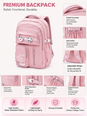 Mulberro Next-Level Premium Pink School Backpack for Kids & Teens - School Bag