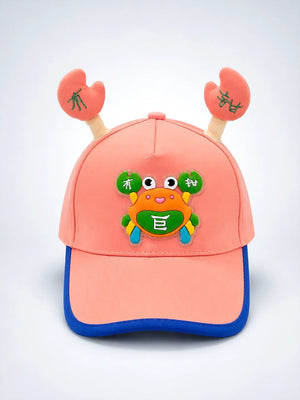 Mulberro Pink 3D Crab Kids Baseball Cap Adjustable 2-6Y - Kids Accessories