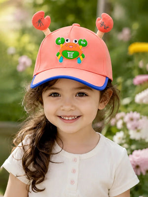 Mulberro Pink 3D Crab Kids Baseball Cap Adjustable 2-6Y - Kids Accessories