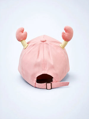 Mulberro Pink 3D Crab Kids Baseball Cap | Adjustable Strap | Girls 2–6 Years - Kids Accessories