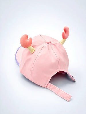 Mulberro Pink 3D Crab Kids Baseball Cap | Adjustable Strap | Girls 2–6 Years - Kids Accessories