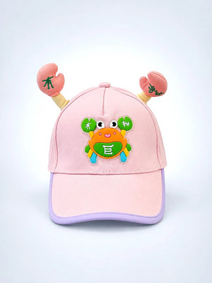 Mulberro Pink 3D Crab Kids Baseball Cap | Adjustable Strap | Girls 2–6 Years - Kids Accessories