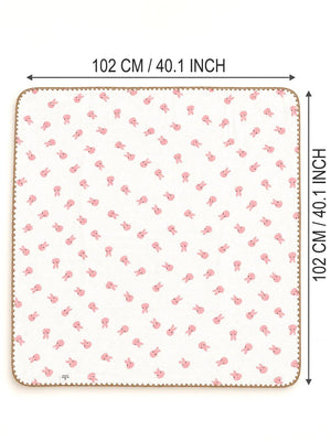 Mulberro Pink Bunny Hop Super Soft Muslin Cotton Baby Blanket | All-Season | 102×102 cm - Baby Blankets & Quilts