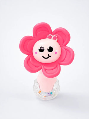 Mulberro Pink Flower Silicone Baby Teether with Rattle | 2-in-1 Sensory Rattle Teether | 0M+ - Teether