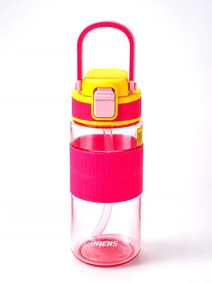 Mulberro Pink Kids Water Bottle — 500ml | One-Touch Flip Lid & Built-in Straw - Water Bottle