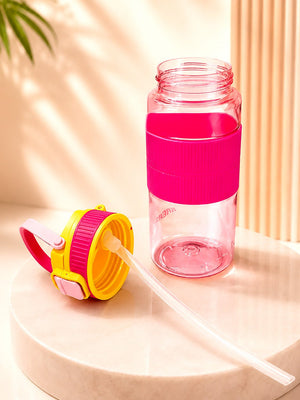 Mulberro Pink Kids Water Bottle — 500ml | One-Touch Flip Lid & Built-in Straw - Water Bottle