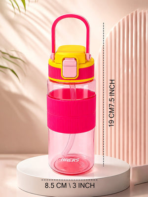 Mulberro Pink Kids Water Bottle — 500ml | One-Touch Flip Lid & Built-in Straw - Water Bottle