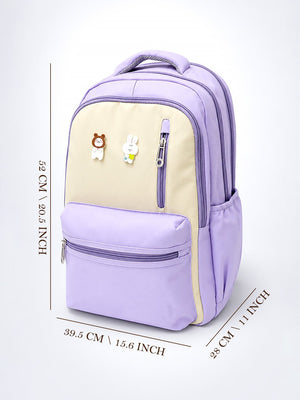 Mulberro Purple Bear & Bunny Kids School Backpack - School Bag