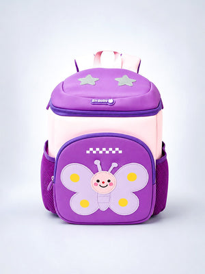 Mulberro Purple Butterfly Neoprene Kids Backpack with Safety Leash – Girls Toddler School Bag - School Bag