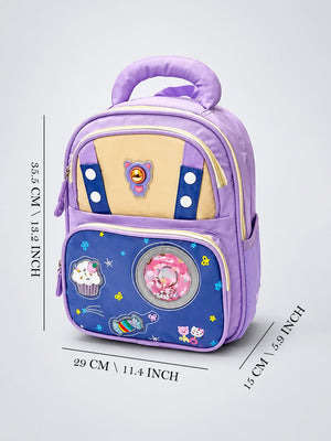 Mulberro Purple LED Bear Kids School Backpack with Cute Candy Patches - School Bag