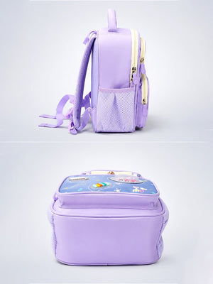 Mulberro Purple LED Bear Kids School Backpack with Cute Candy Patches - School Bag