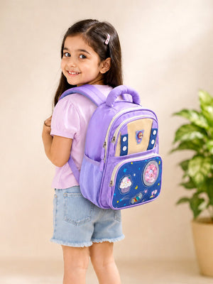 Mulberro Purple LED Bear Kids School Backpack with Cute Candy Patches - School Bag