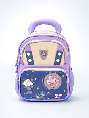 Mulberro Purple LED Bear Kids School Backpack with Cute Candy Patches - School Bag