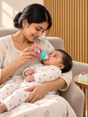 Mulberro Red Glass Cow Baby Feeding Bottle — 120ml | Soft Silicone Teat | BPA Free - Baby Food & Storage