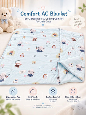 Mulberro Reversible | Happy Elephant Chef Blue Soft Cotton Baby & Toddler AC Blanket | 120×150 cm - Baby Blankets & Quilts
