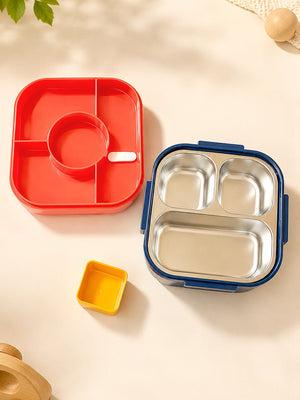 Mulberro Rocket "To Fly Time" 2-Tier Kids Lunch Box | Stainless Steel | Leak-Proof | Spoon & Sauce Box Included - Baby Food & Storage