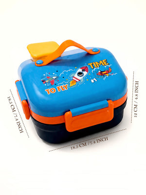 Mulberro Rocket "To Fly Time" 2-Tier Kids Lunch Box | Stainless Steel | Leak-Proof | Spoon & Sauce Box Included - Baby Food & Storage