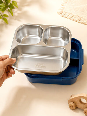 Mulberro Rocket "To Fly Time" 2-Tier Kids Lunch Box | Stainless Steel | Leak-Proof | Spoon & Sauce Box Included - Baby Food & Storage