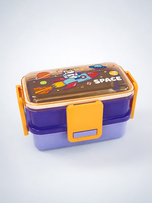 Mulberro Space Astronaut 2-Tier Kids Lunch Box | Stainless Steel | Leak-Proof | Spork & Sauce Box Included - Baby Food & Storage