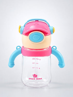 Mulberro Space Bear Sipper Bottle for Infants & Toddlers — 300ml | Soft Silicone Straw, Easy-Grip Handles & Shoulder Strap - Water Bottle