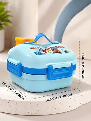 Mulberro Super Hero 2-Tier Kids Lunch Box | Stainless Steel | Leak-Proof | Sauce Box & Spoon Included - Baby Food & Storage