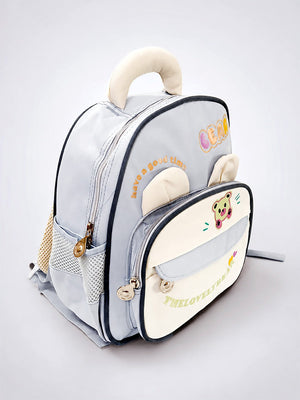 Mulberro The Lovely Bear Kids Backpack – Blue & Cream Bear-Ear Toddler School Bag - School Bag