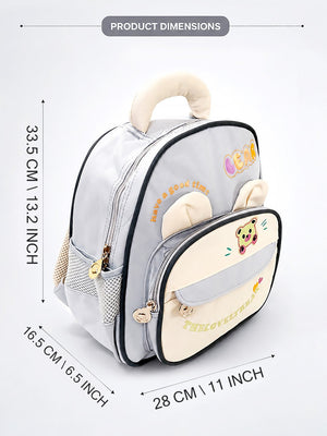 Mulberro The Lovely Bear Kids Backpack – Blue & Cream Bear-Ear Toddler School Bag - School Bag
