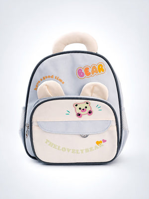 Mulberro The Lovely Bear Kids Backpack – Blue & Cream Bear-Ear Toddler School Bag - School Bag