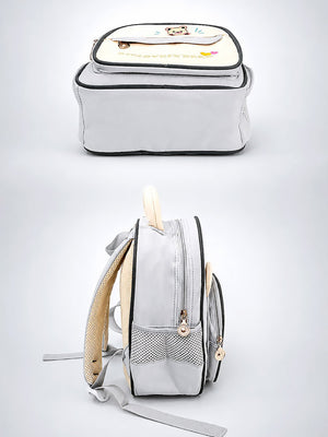 Mulberro The Lovely Bear Kids Backpack – Blue & Cream Bear-Ear Toddler School Bag - School Bag